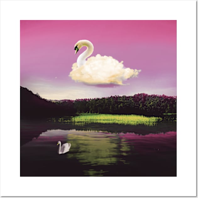 Abstract swan cloud Wall Art by Frajtgorski